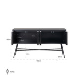 Rostelli 4 Door Mango Wood Sideboard with Black Iron Frame by Richmond Interiors