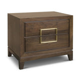Lucca 2-Drawer Bedside Cabinet in Walnut with Gold Handles by Berkeley Designs