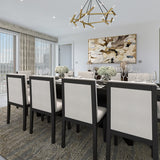 Sorrento Modern Design 10-Seater Dining Table in Textured Dark Oak Veneer by Berkeley Designs - Interitower | UK 