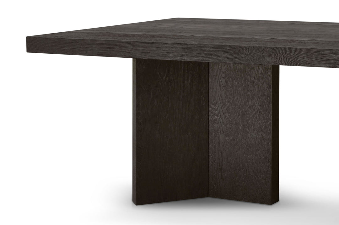 Modern Design 10-Seater Dining Table in Textured Dark Oak Veneer - interitower