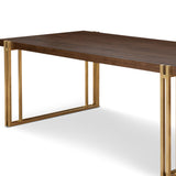 Winchester Walnut Top Dining Table with Gold Brass Base by Berkeley Designs