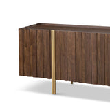 Winchester Walnut Finish Sideboard with Gold Brass Handles by Berkeley Designs