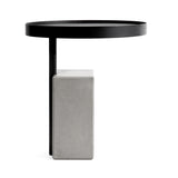Twist Side Table with Concrete Base and Black Metal Top by Lyon Beton