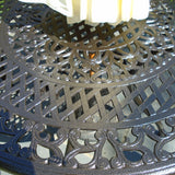Ballygowan 4 Seater Round Outdoor Dining Set in H'Bronze/Cream