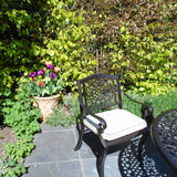 Ballygowan 6 Seater Round Outdoor Garden Dining Set in H'Bronze/Cream