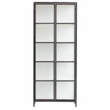 Depot Black Iron Tall Cabinet with Glass Doors H205 (CM)