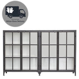 Depot Glazed Industrial Black Iron Cabinet - Landed Stock