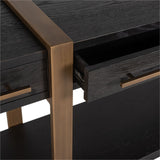 Cambon Dark Coffee 3 Drawer Sideboard with Gold Frame by Richmond Interiors