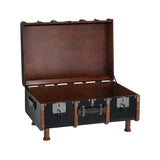 Stateroom Trunk Table Mahogany Wood, Black by Authentic Models