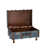 Stateroom Trunk Table Mahogany Wood, Petrol by Authentic Models