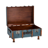 Stateroom Trunk Table Mahogany Wood, Petrol by Authentic Models