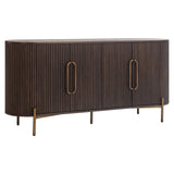 Luxor 4 Door Brown Wood Sideboard with Brushed Gold Frame by Richmond Interiors