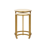 Hampton Nest Table - Ivory Shagreen - 2 Piece by DI Designs