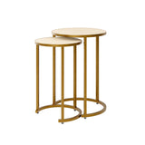 Hampton Nest Table - Ivory Shagreen - 2 Piece by DI Designs