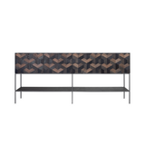 Illusion Oak Wood Parquet Sideboard L with Steel Frame