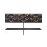 Illusion Oak Wood Parquet Sideboard M with Steel Frame