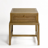 Malaga Natural Oak Bedside Table with Wooden Base