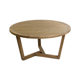 Elma Oak Wood Dining Table with Geometric Base