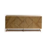 Olmo Natural Oak Sideboard with Gold Metal Legs