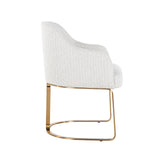 Hadley White Bouclé Dining Chair with Brushed Gold Base by Richmond Interiors