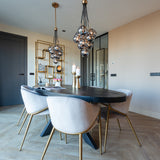 Gwen Velvet Dining Chair with Brushed Gold Legs by Richmond Interiors