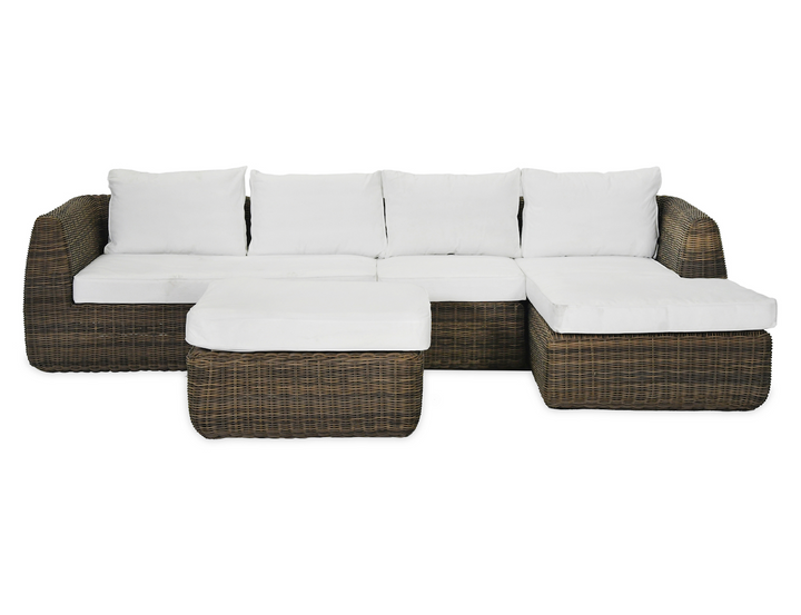 Skala Outdoor All Weather Rattan Sofa Set with Ottoman