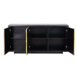 Esher 3 Door Gold Sideboard with Black Frame and Base by Richmond Interiors