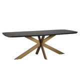 Cambon Dark Coffee Oak Danish Oval Dining Table with Brushed Base by Richmond Interiors