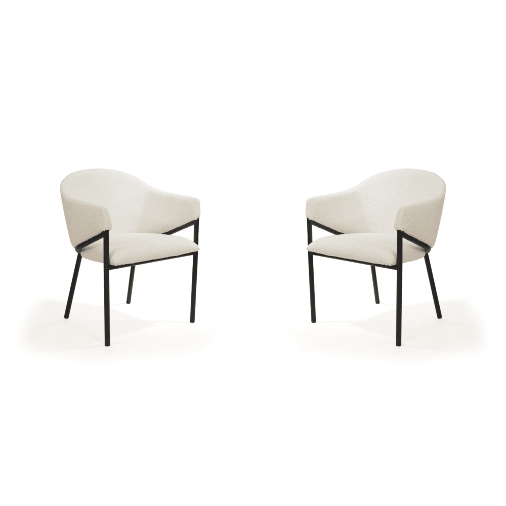 Aidan Armchair - Polar Bouclé - Set of 2 - Maison Rêves UK