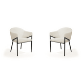 Aidan Armchair - Polar Bouclé - Set of 2 - Maison Rêves UK