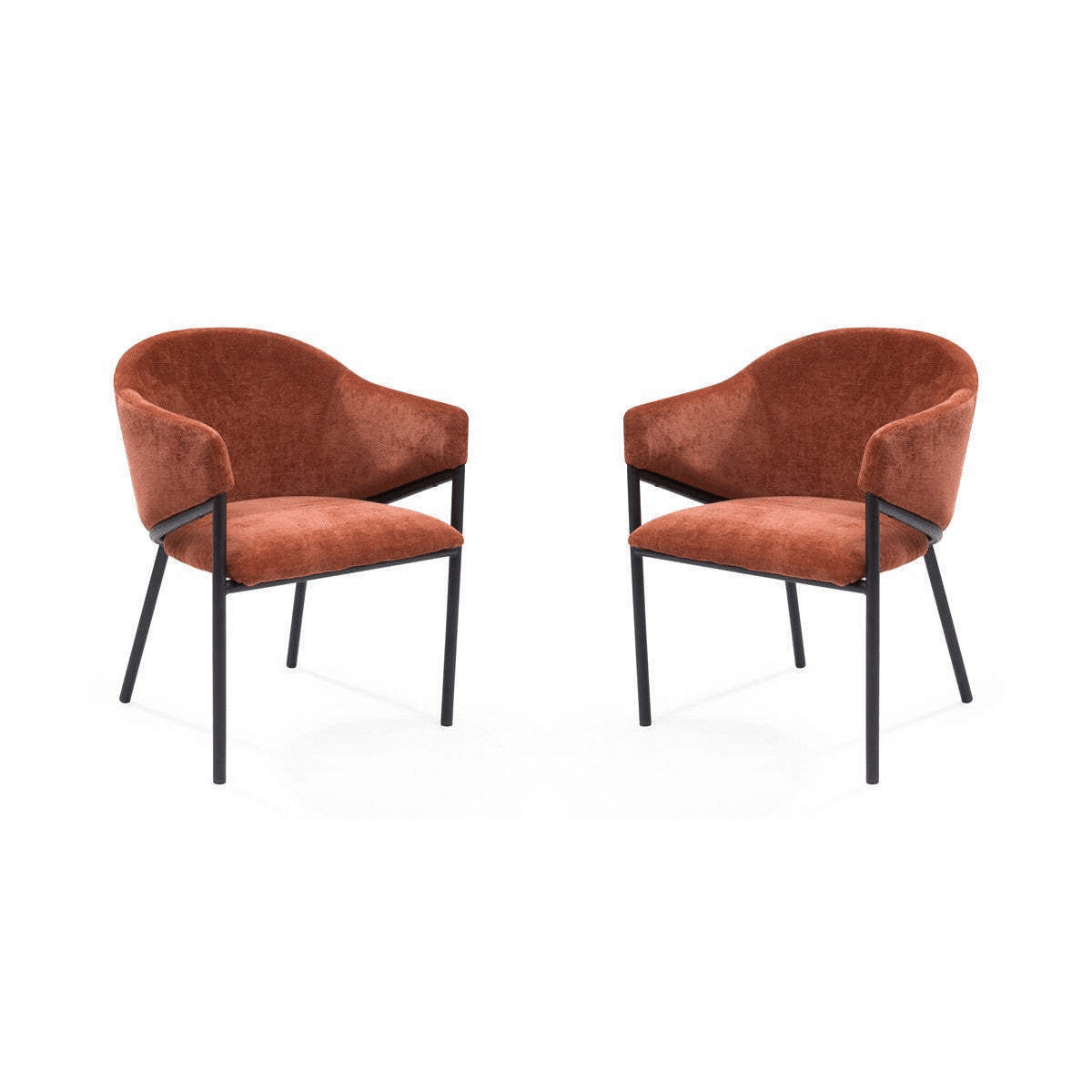 Aidan Armchair - Rust - Set of 2 - Maison Rêves UK