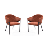 Aidan Armchair - Rust - Set of 2 - Maison Rêves UK