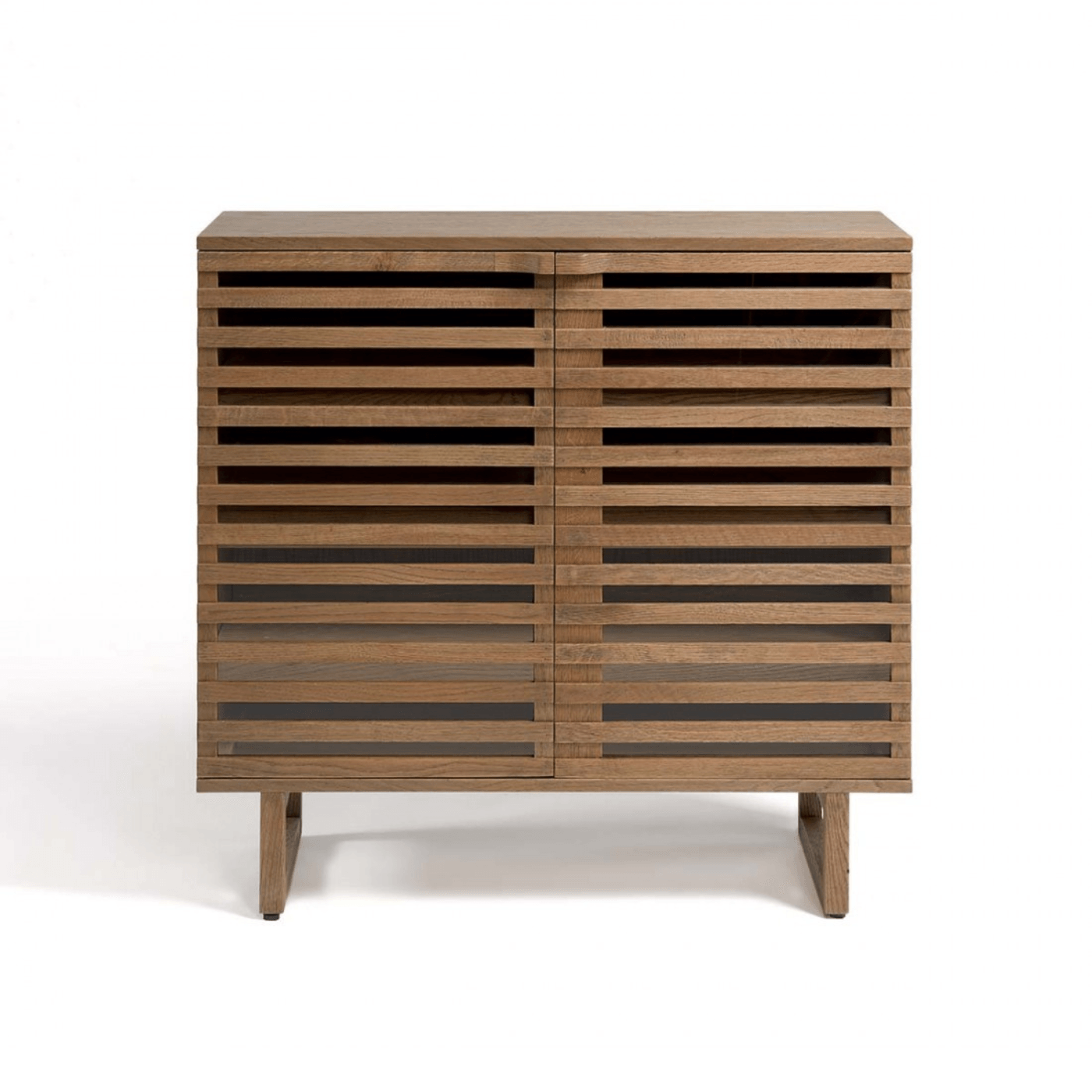 Alicante Natural Oak Shoe Cabinet with Slat Doors - Maison Rêves UK