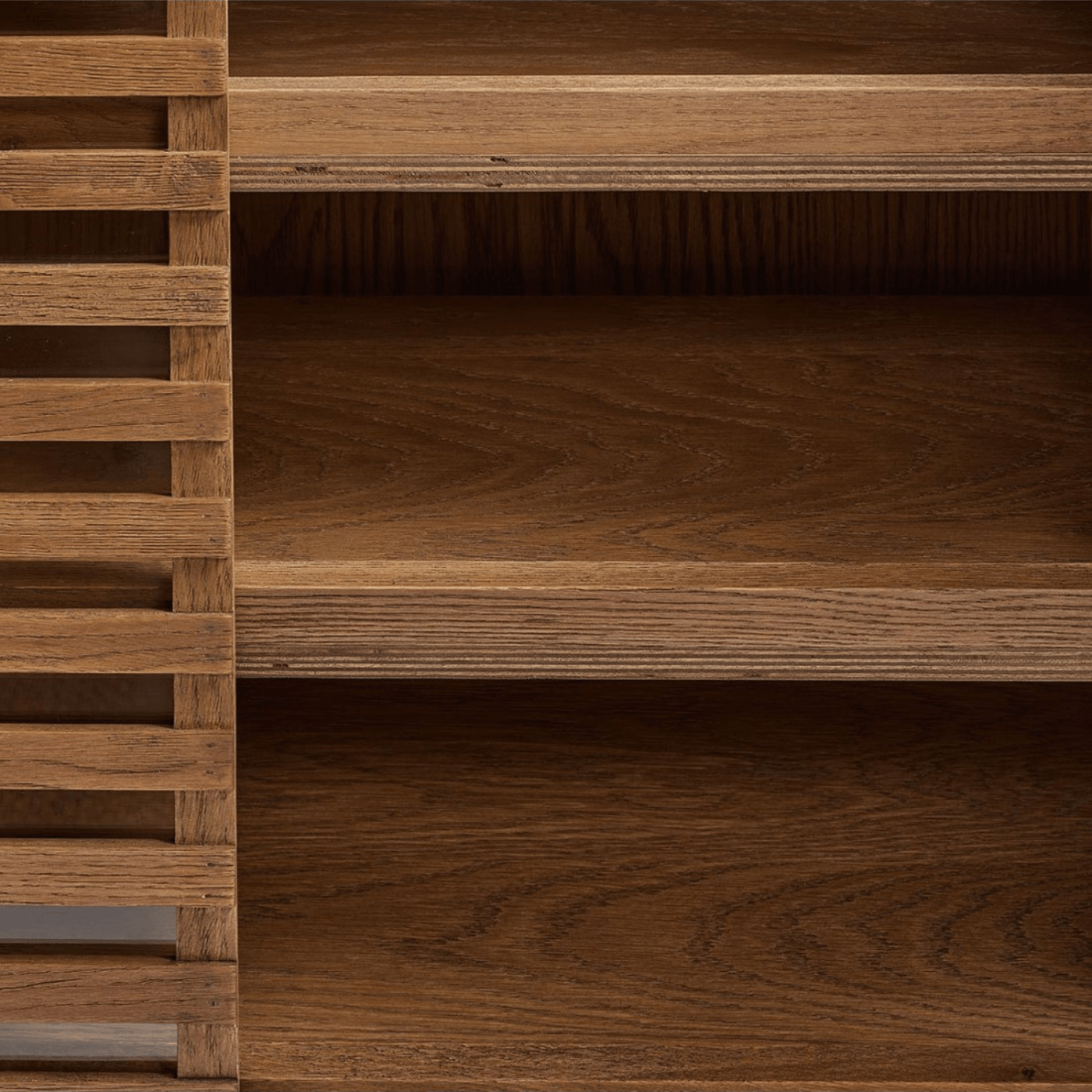 Alicante Natural Oak Shoe Cabinet with Slat Doors - Maison Rêves UK