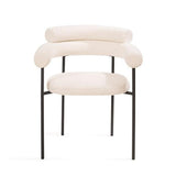 Alita Dining Chair - Chex Polar Bouclé - Maison Rêves UK