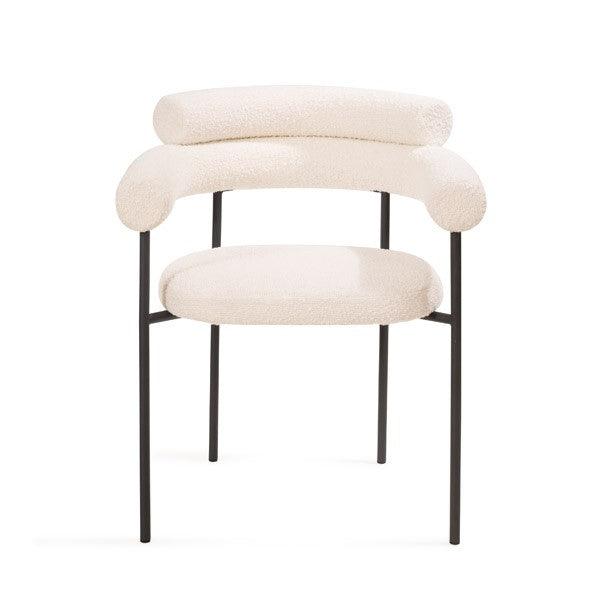Alita Dining Chair - Chex Polar Bouclé - Maison Rêves UK