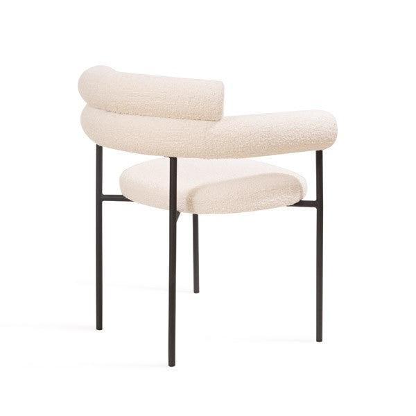 Alita Dining Chair - Chex Polar Bouclé - Maison Rêves UK
