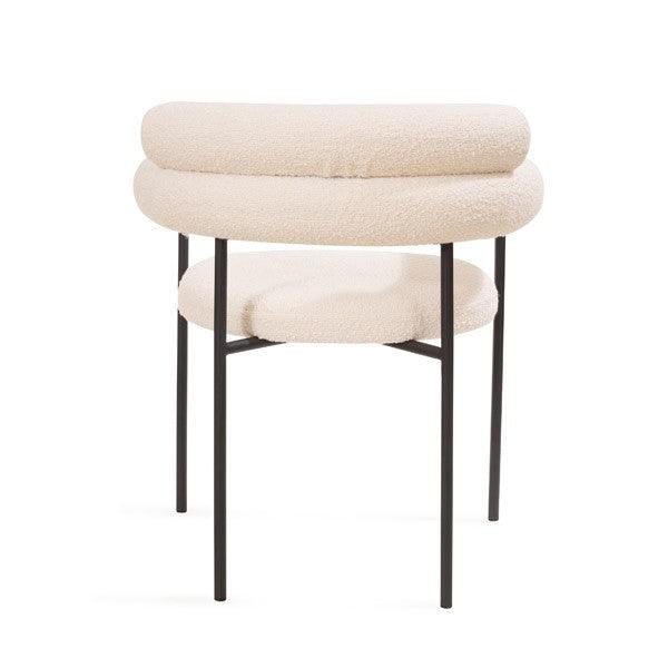 Alita Dining Chair - Chex Polar Bouclé - Maison Rêves UK