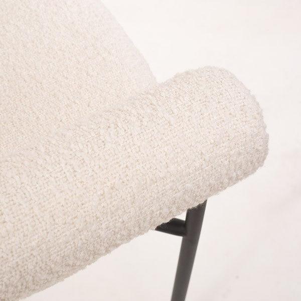 Alita Dining Chair - Chex Polar Bouclé - Maison Rêves UK