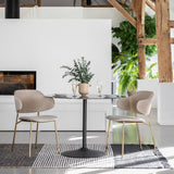 Ambra Iron Base Dining Table Black Effect - Maison Rêves UK