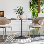 Ambra Iron Base Dining Table Black Effect - Maison Rêves UK