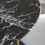 Ambra Iron Base Dining Table Black Effect - Maison Rêves UK