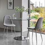 Ambra Iron Base Dining Table Clear Glass - Maison Rêves UK