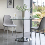Ambra Iron Base Dining Table Clear Glass - Maison Rêves UK