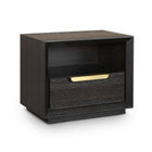 Aspen Dark Wooden Bedside Table with Gold Handle by Berkeley Designs