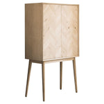 Astley 2 Door Oak Cocktail Cabinet with Glass Shelving - Maison Rêves UK