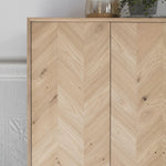 Astley 2 Door Oak Cocktail Cabinet with Glass Shelving - Maison Rêves UK