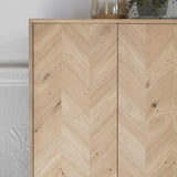 Astley 2 Door Oak Cocktail Cabinet with Glass Shelving - Maison Rêves UK