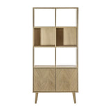 Astley 2 Door Solid Oak Open Display Cabinet - Maison Rêves UK