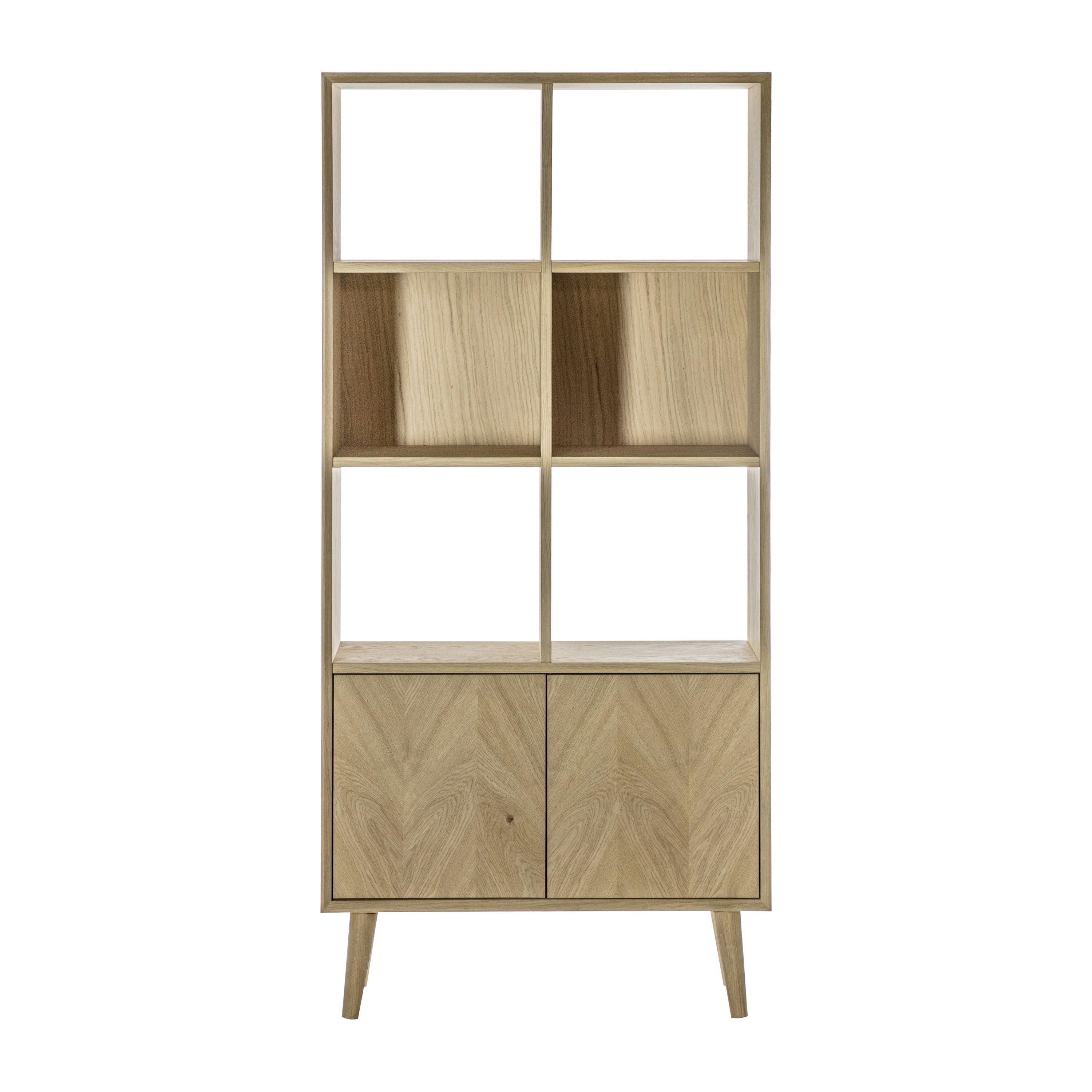 Astley 2 Door Solid Oak Open Display Cabinet - Maison Rêves UK